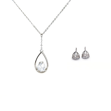 STAINLESS STEEL LUXE HOLLOW TORY PENDANT SET